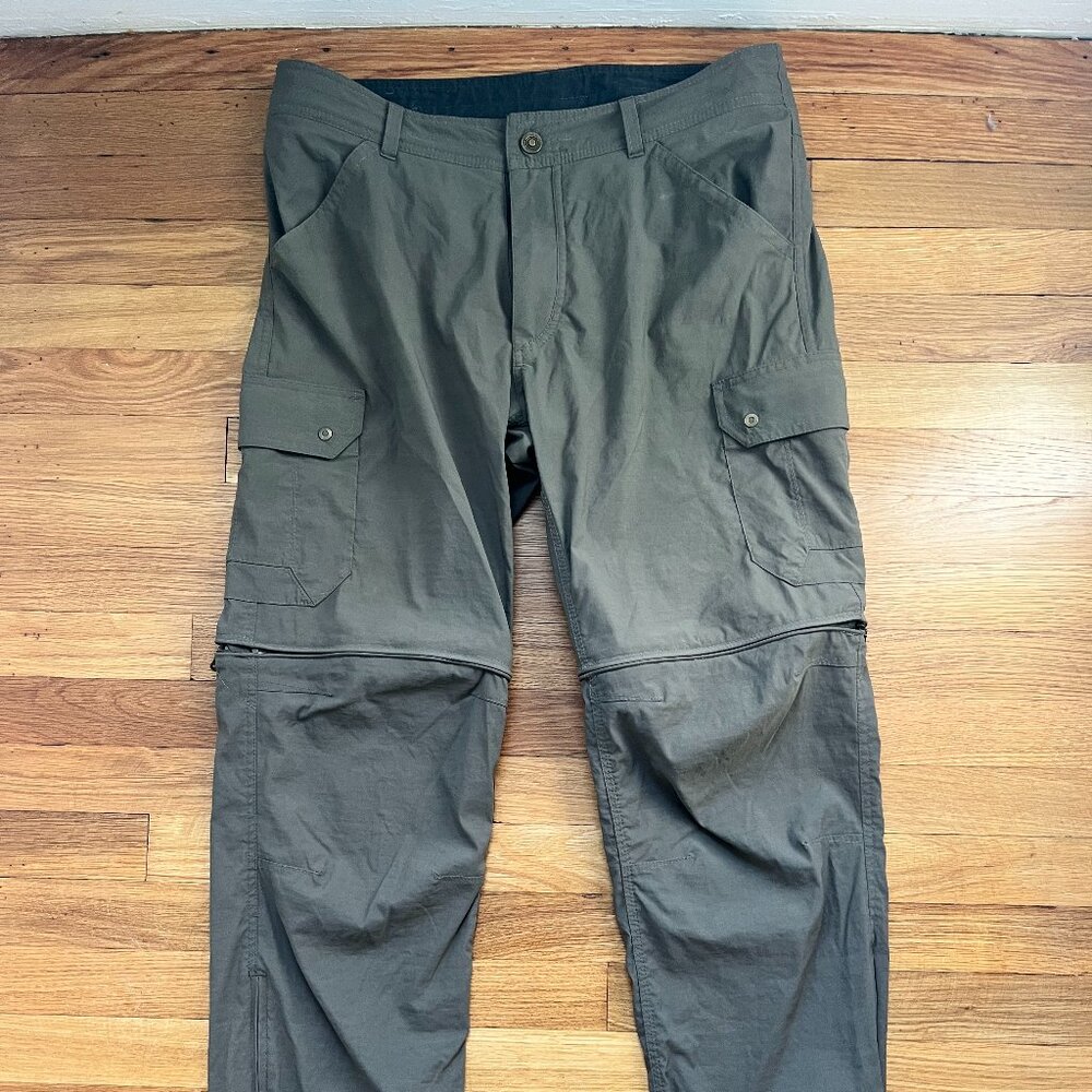 KUHL Men's Renegade Cargo Stealth Convertible Zip Off Pants Green 5138 34x32
